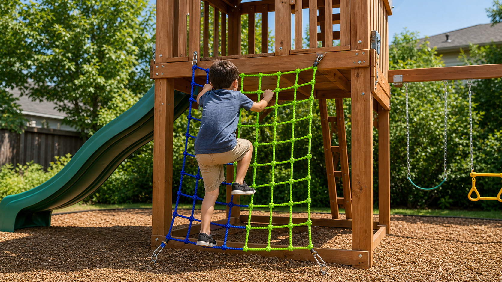 Handmade Climbing Net — Active play